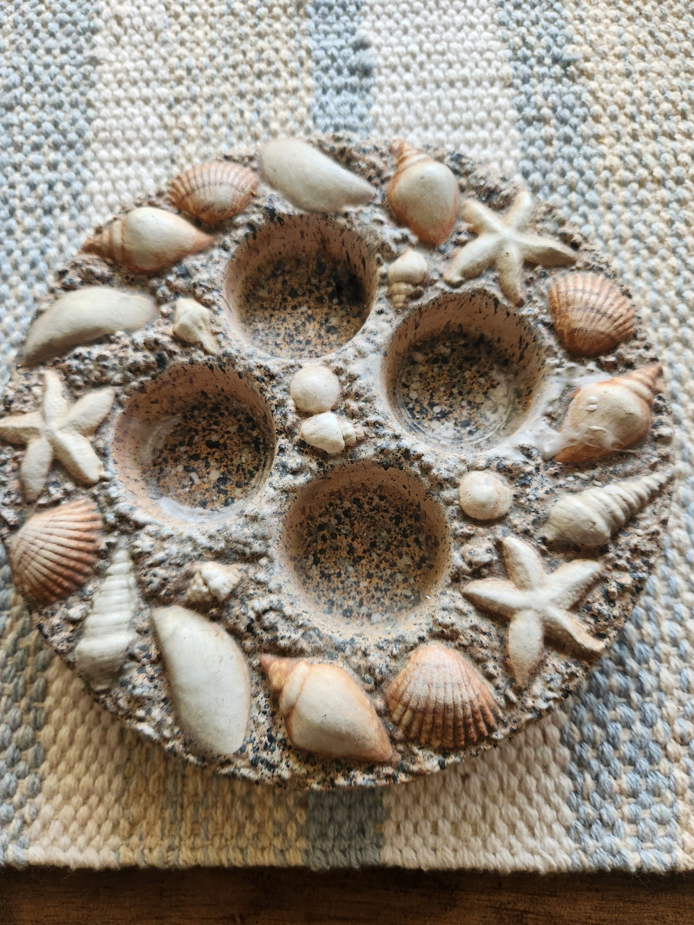 Seashell Decorative Tealight Holder - Coastal Beige